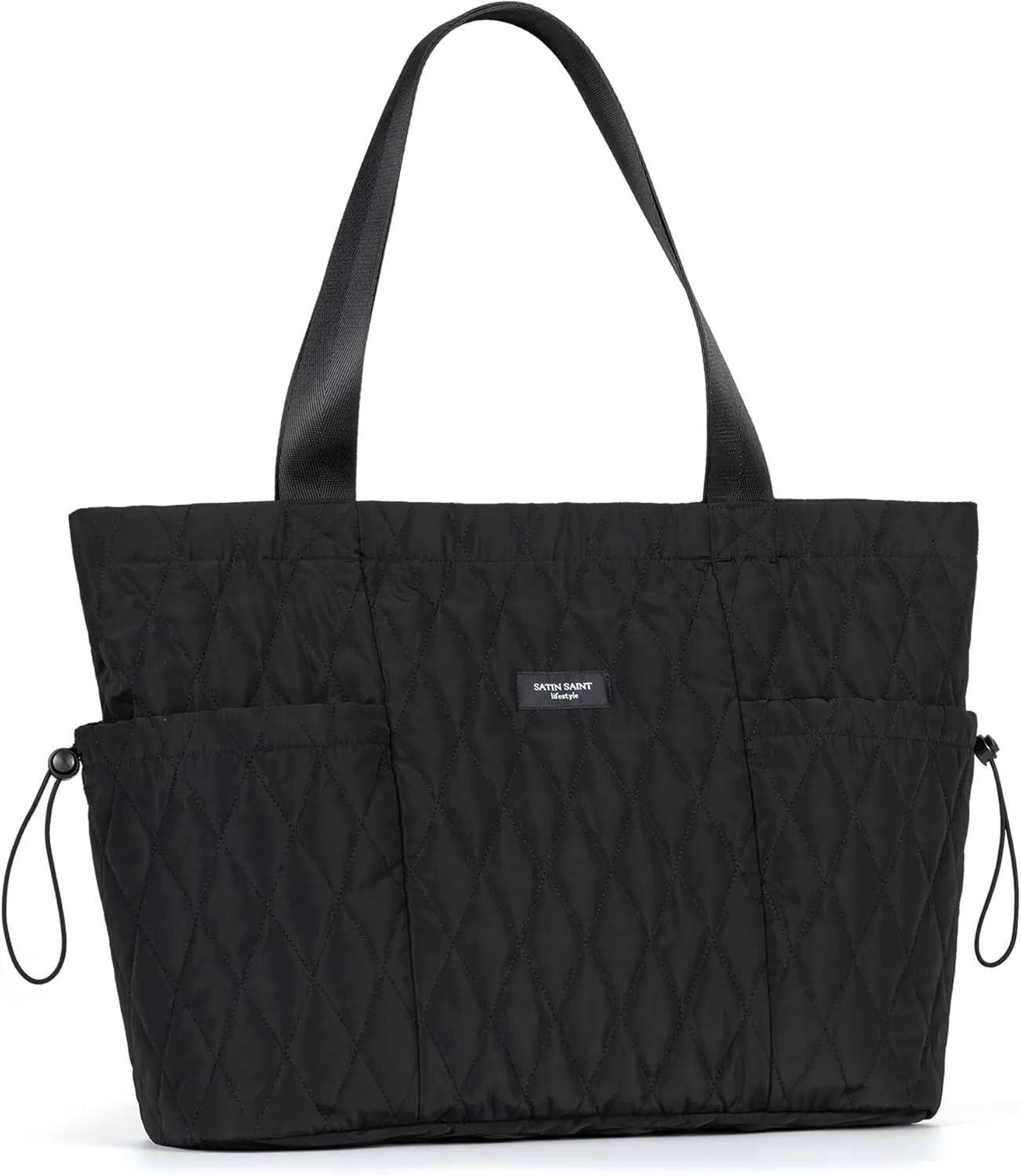 SATIN SAINT Tote Bag For Women with Side Pockets, 16L Side-Cinch Causal Shoulder Bag, Lightweight Tote for Moms, Work, Gym