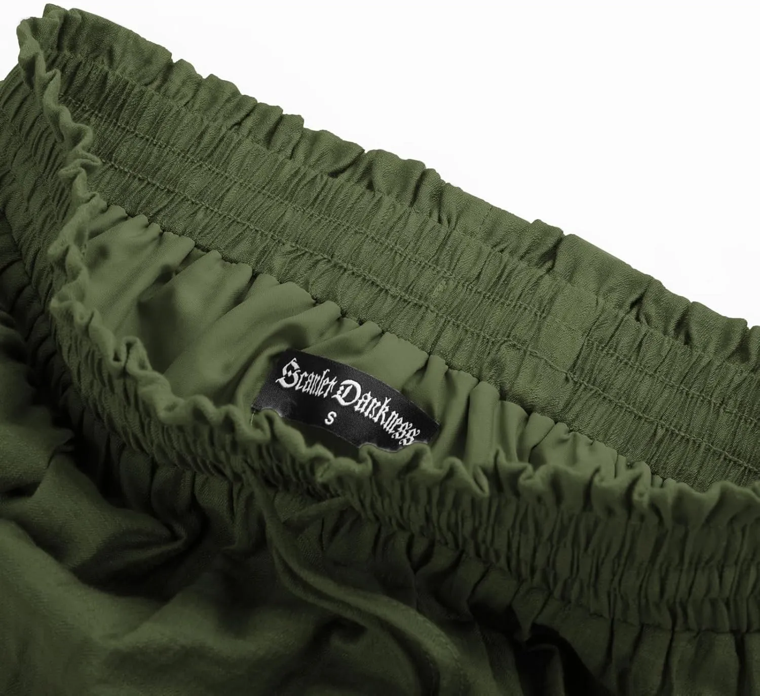 Scarlet Darkness Renaissance Midi Skirt Asymmetrical Ruffle Summer Flowy Skirt with Pockets