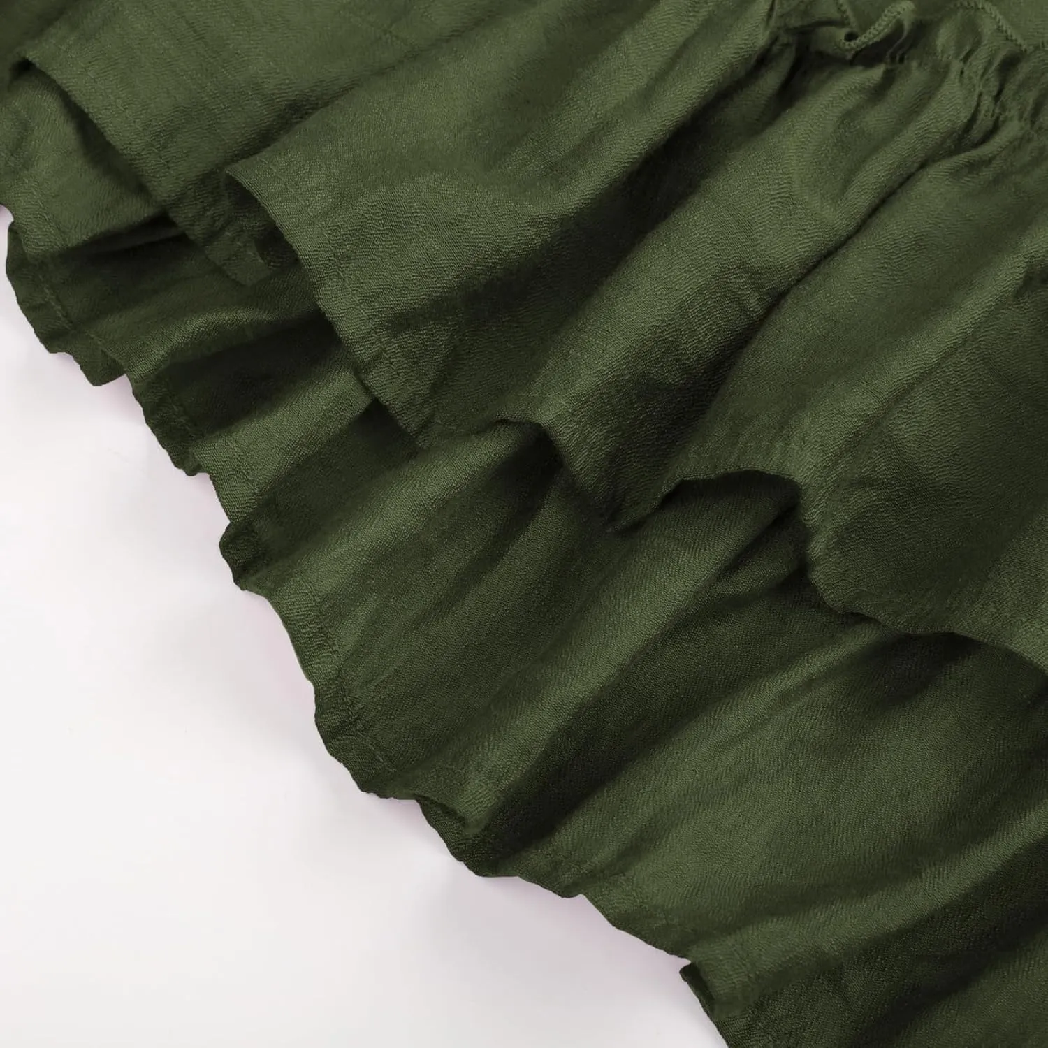 Scarlet Darkness Renaissance Midi Skirt Asymmetrical Ruffle Summer Flowy Skirt with Pockets