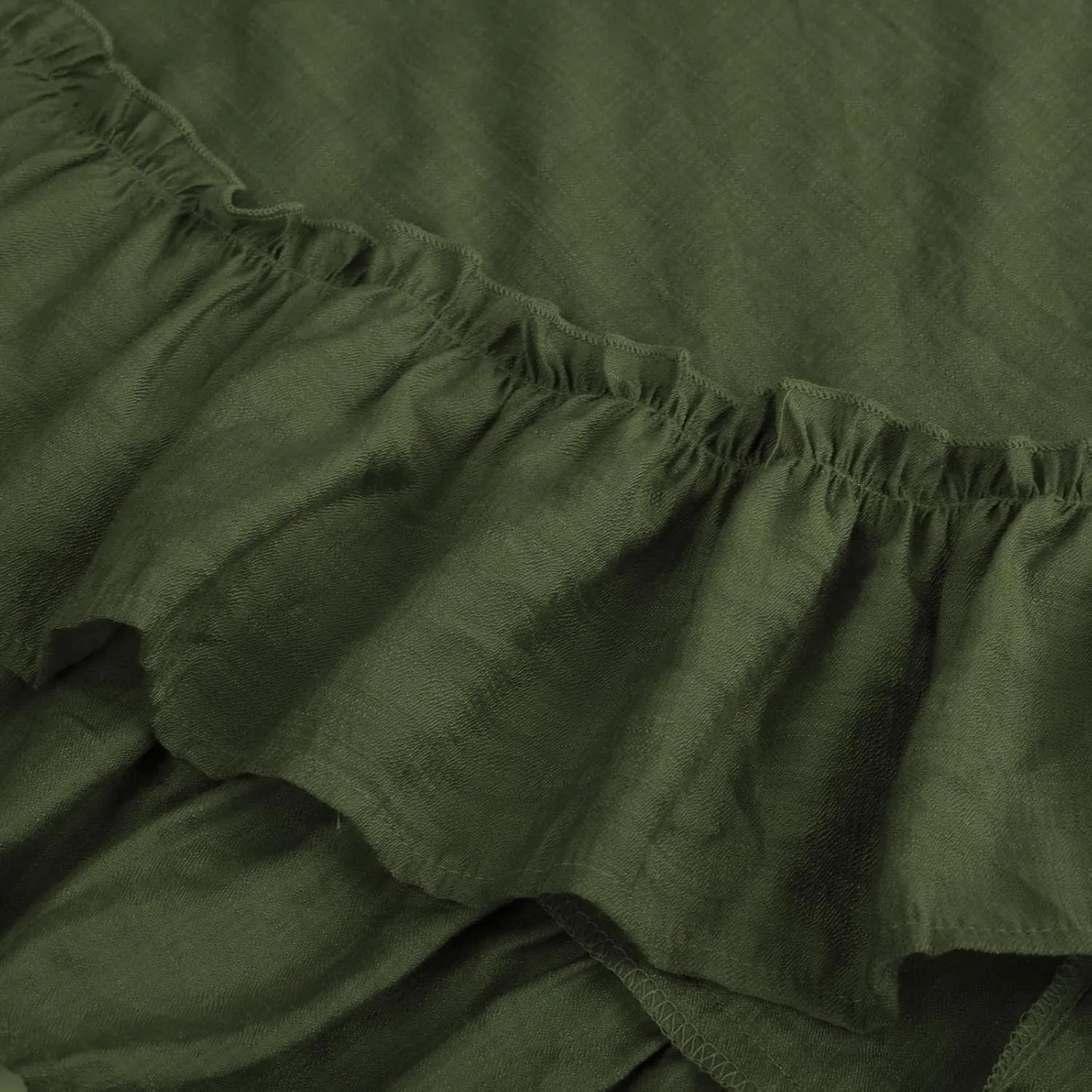 Scarlet Darkness Renaissance Midi Skirt Asymmetrical Ruffle Summer Flowy Skirt with Pockets