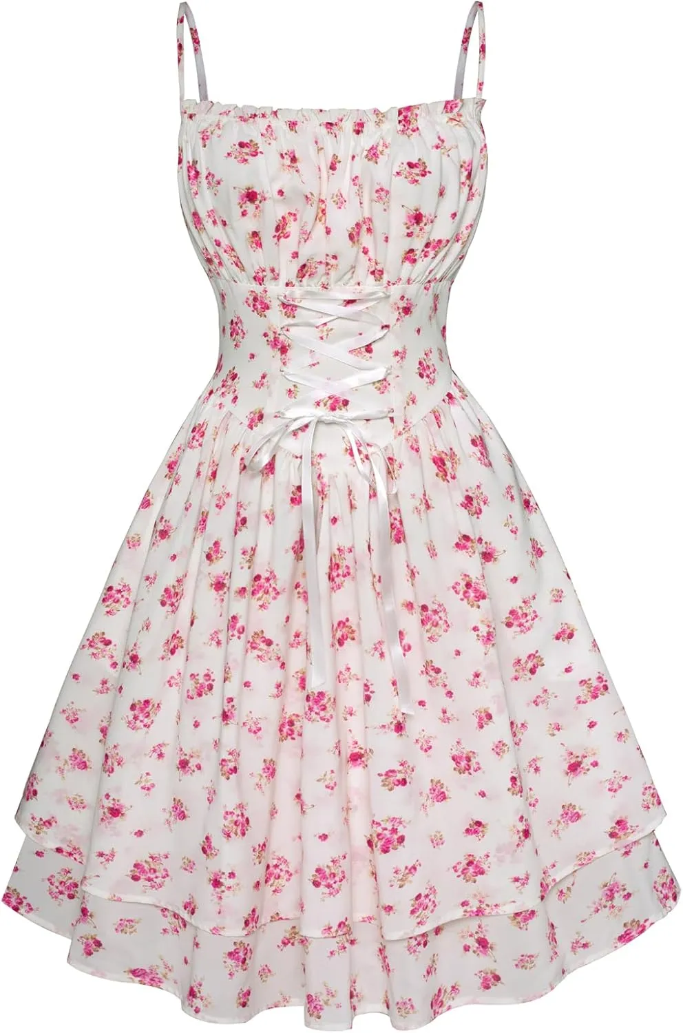 Scarlet Darkness Summer Sundress for Women Floral Sleeveless Spaghetti Strap Dress