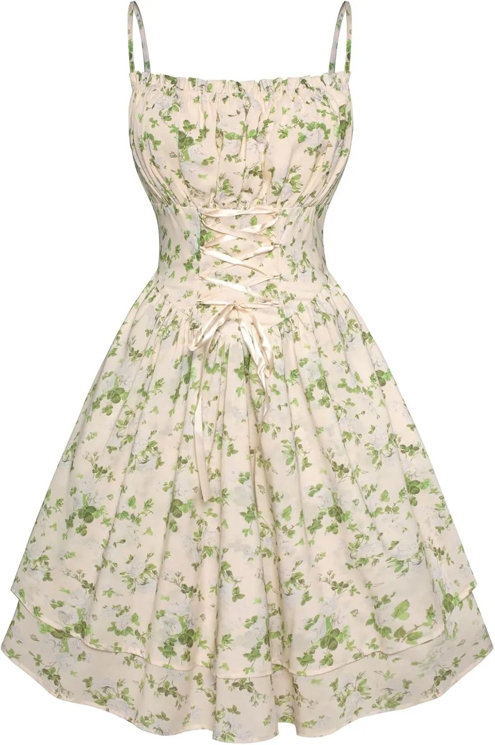 Scarlet Darkness Summer Sundress for Women Floral Sleeveless Spaghetti Strap Dress