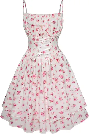 Scarlet Darkness Summer Sundress for Women Floral Sleeveless Spaghetti Strap Dress
