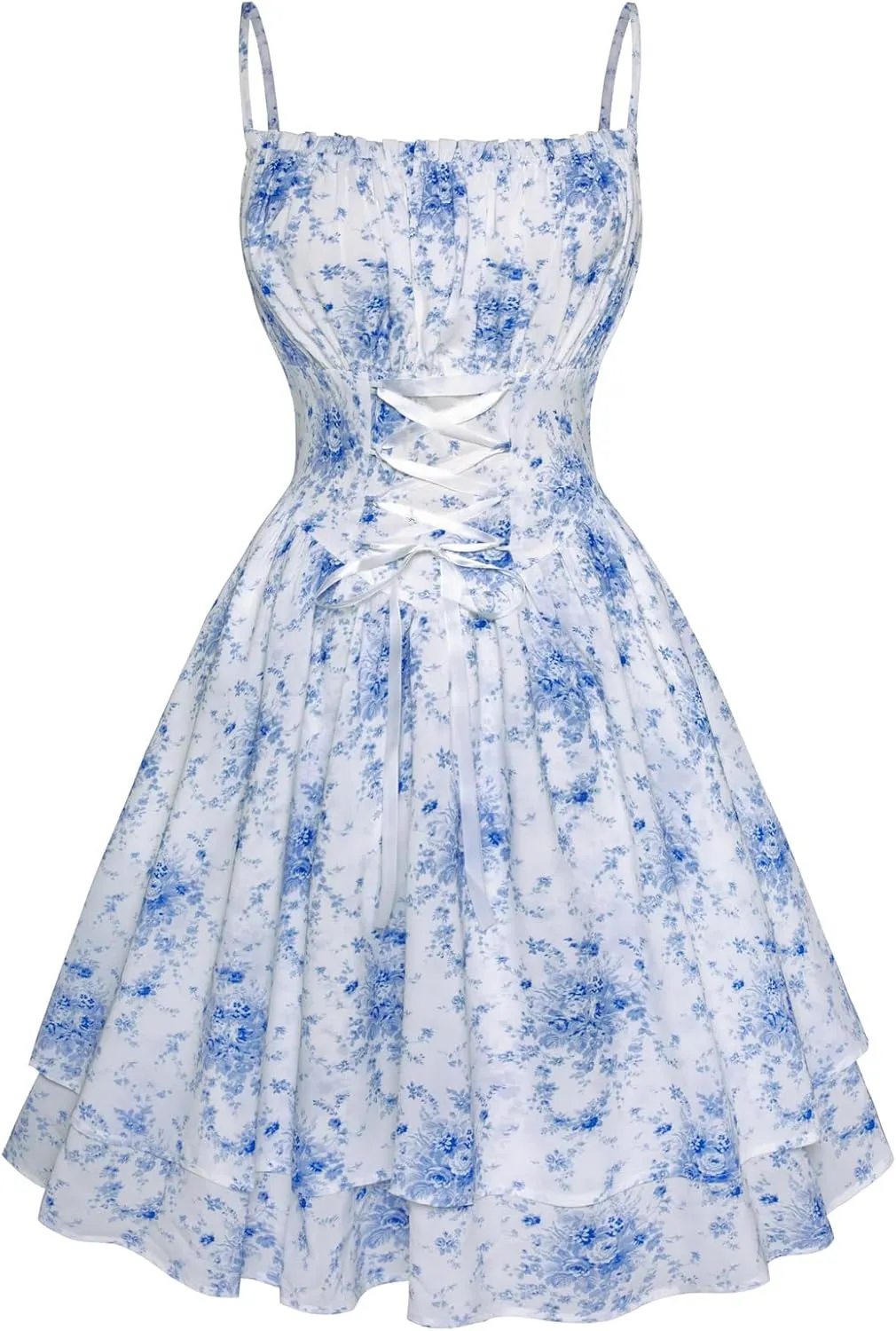 Scarlet Darkness Summer Sundress for Women Floral Sleeveless Spaghetti Strap Dress