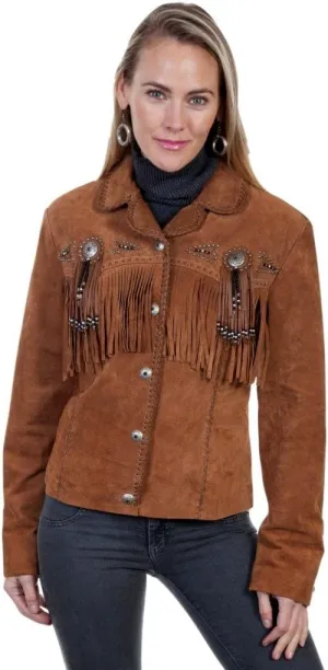 Scully Women's Fringe and Beaded Boar Suede Leather Jacket - L152-86