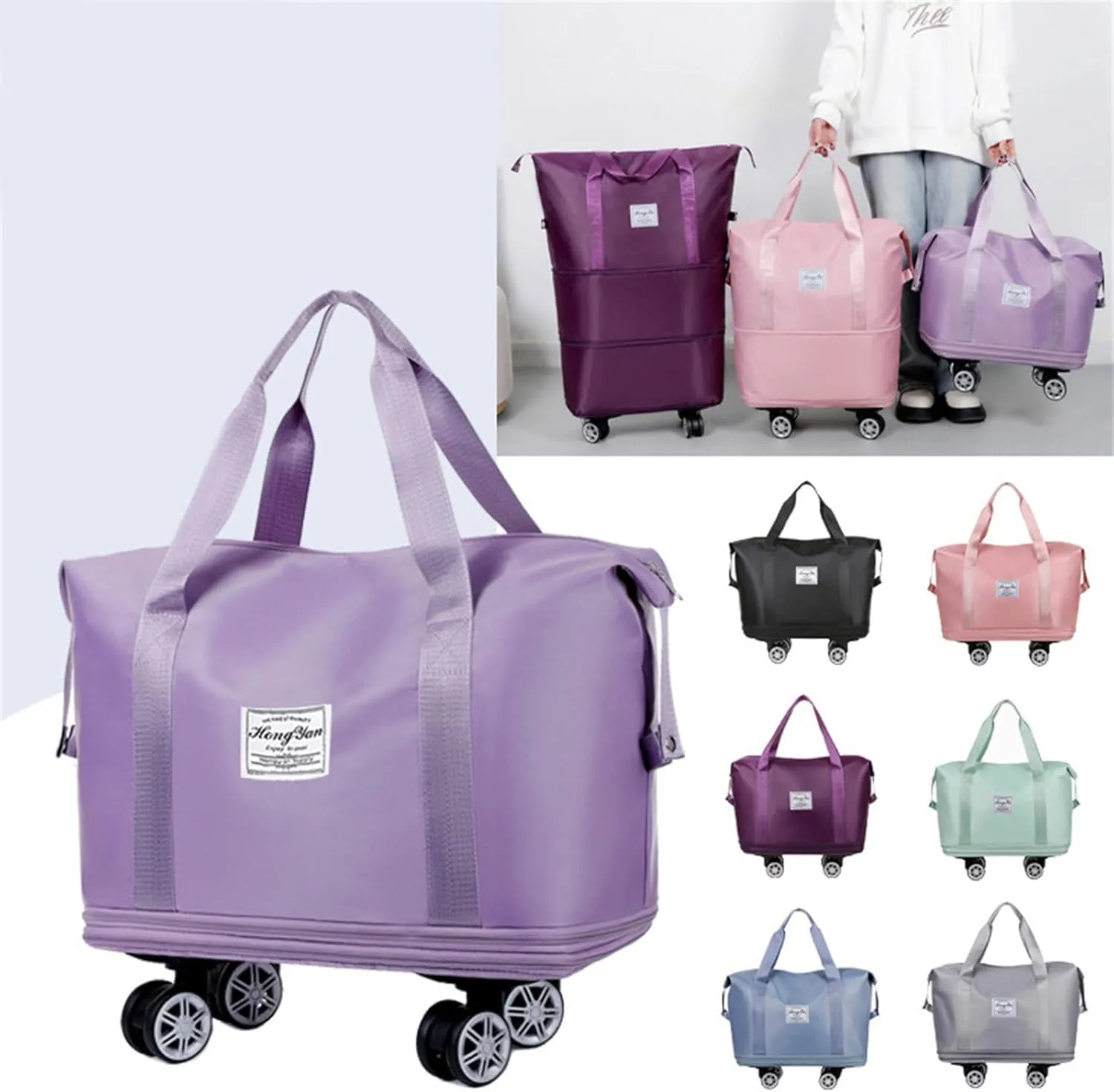 Shopping Bag Folding Shopping Cart Bag Detachable Wheel Trolley Bag Market Rolling Handtruck Bag Trolley Luggage Storage Luggage Bag with