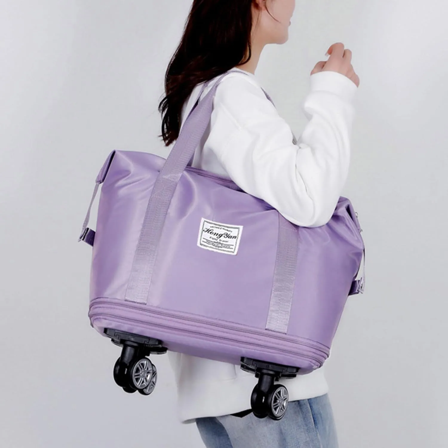 Shopping Bag Folding Shopping Cart Bag Detachable Wheel Trolley Bag Market Rolling Handtruck Bag Trolley Luggage Storage Luggage Bag with