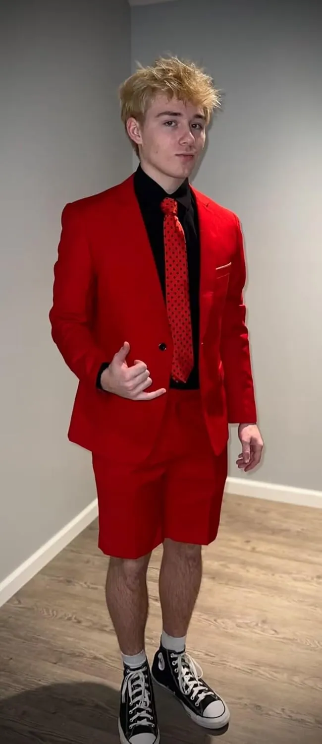 Shorts Suits for Men 2 Piece Slim Fit Two Buttons Tuxedo for Men Prom Party Summer Beach Wedding