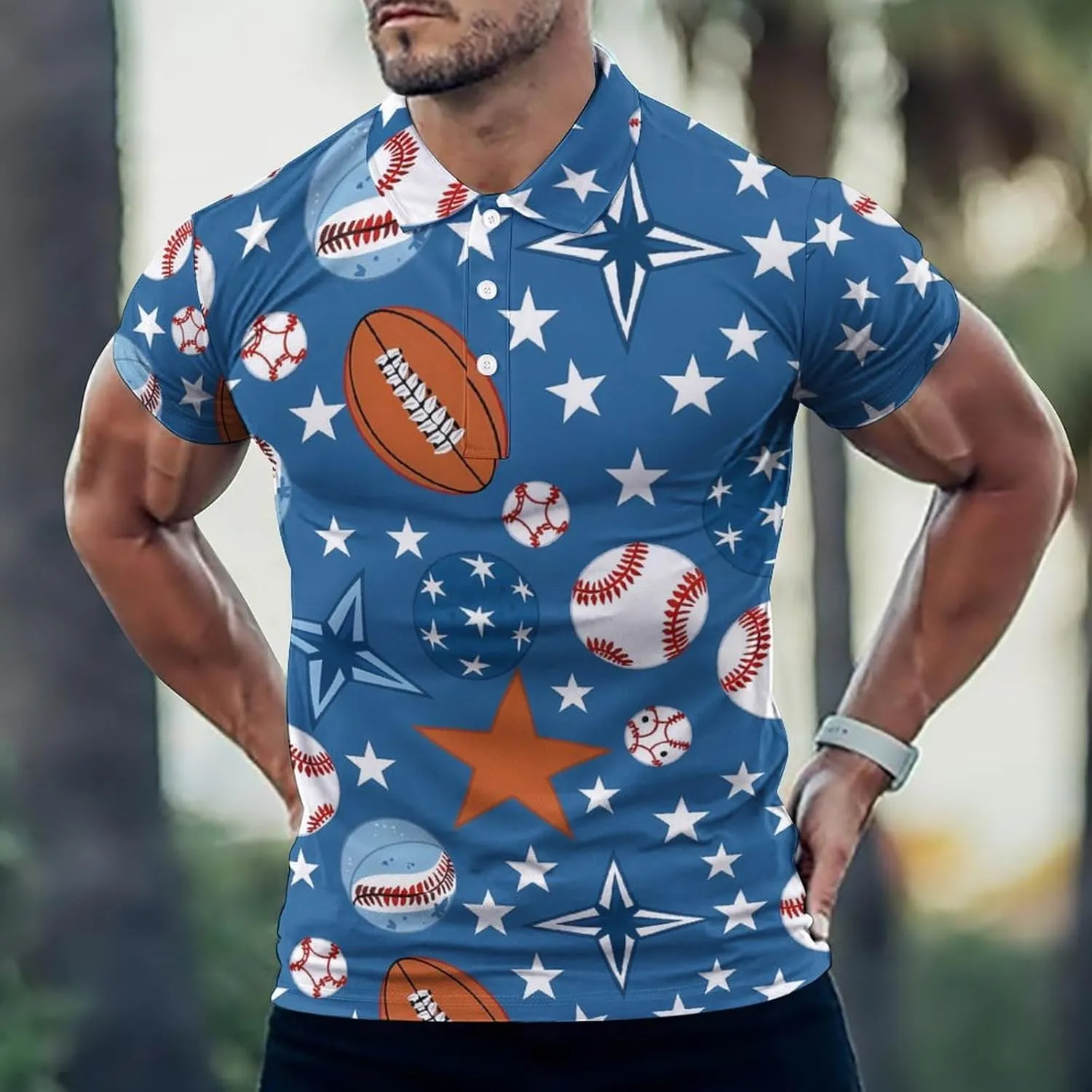 Soccer Football Baseball Mens Polo Shirts Quick Dry Short Sleeve Golf Slim Fit T Shirt