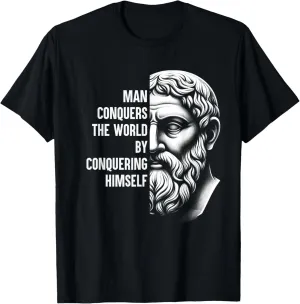 Stoic Philosopher Zeno of Citium Quote Motivational Wisdom T-Shirt