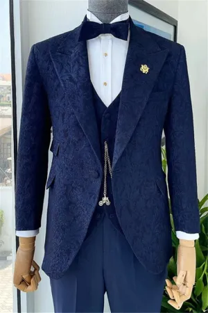 Suzhoufashion Flamur Black Striped Notched Lapel Business Suits