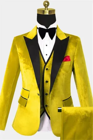 Suzhoufashion Odesza Trendy Burgundy Velvet Three Pieces Slim Fit Prom Suits