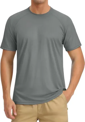 TACVASEN Men's Rashguard Shirts Short Sleeve UPF 50  Sun Protection SPF T-Shirt Quick Dry Fishing Swim Athletic Tops