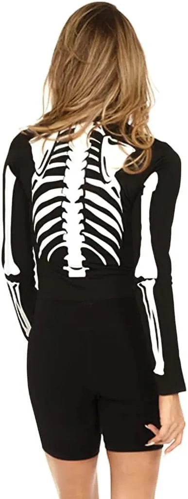 Tipsy Elves Halloween Womens Skeleton Costume Shirt - Cute and Spooky Adult Womens Skeleton Tops - Front Printed Ribcage