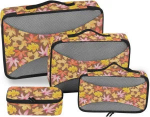 Travel Bags Organizer for Luggage 4 Set Suitcase Organizer Suitcase Packing Cubes for Travel Pqcking Cubes Watercolor Fall Maple Leaves