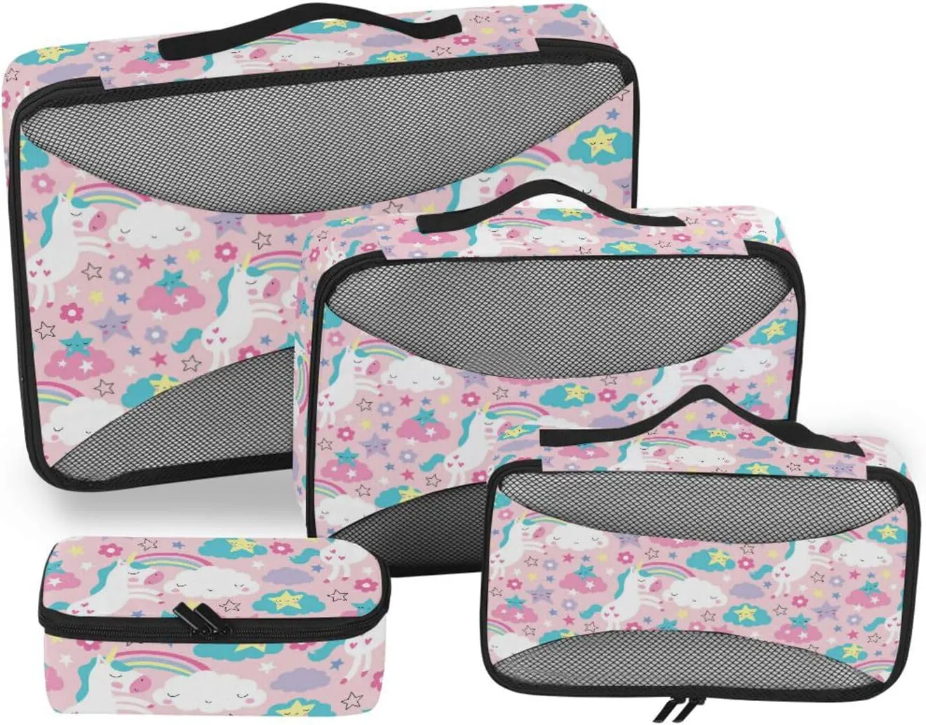 Travel Cubes for Packing 4 Set Luggage Bags Organizers Luggage Packing Organizers Paxking Cubes Cute unicorns Star