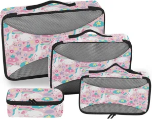 Travel Cubes for Packing 4 Set Luggage Bags Organizers Luggage Packing Organizers Paxking Cubes Cute unicorns Star