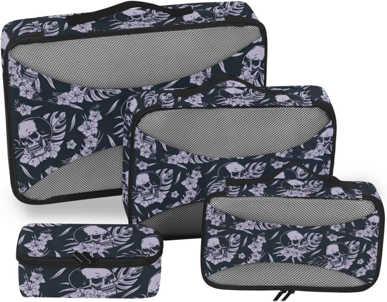 Travel Cubes for Packing Set of 4 Luggage Cubes for Packing Packing Cubes Travel Packing Cunes Skull