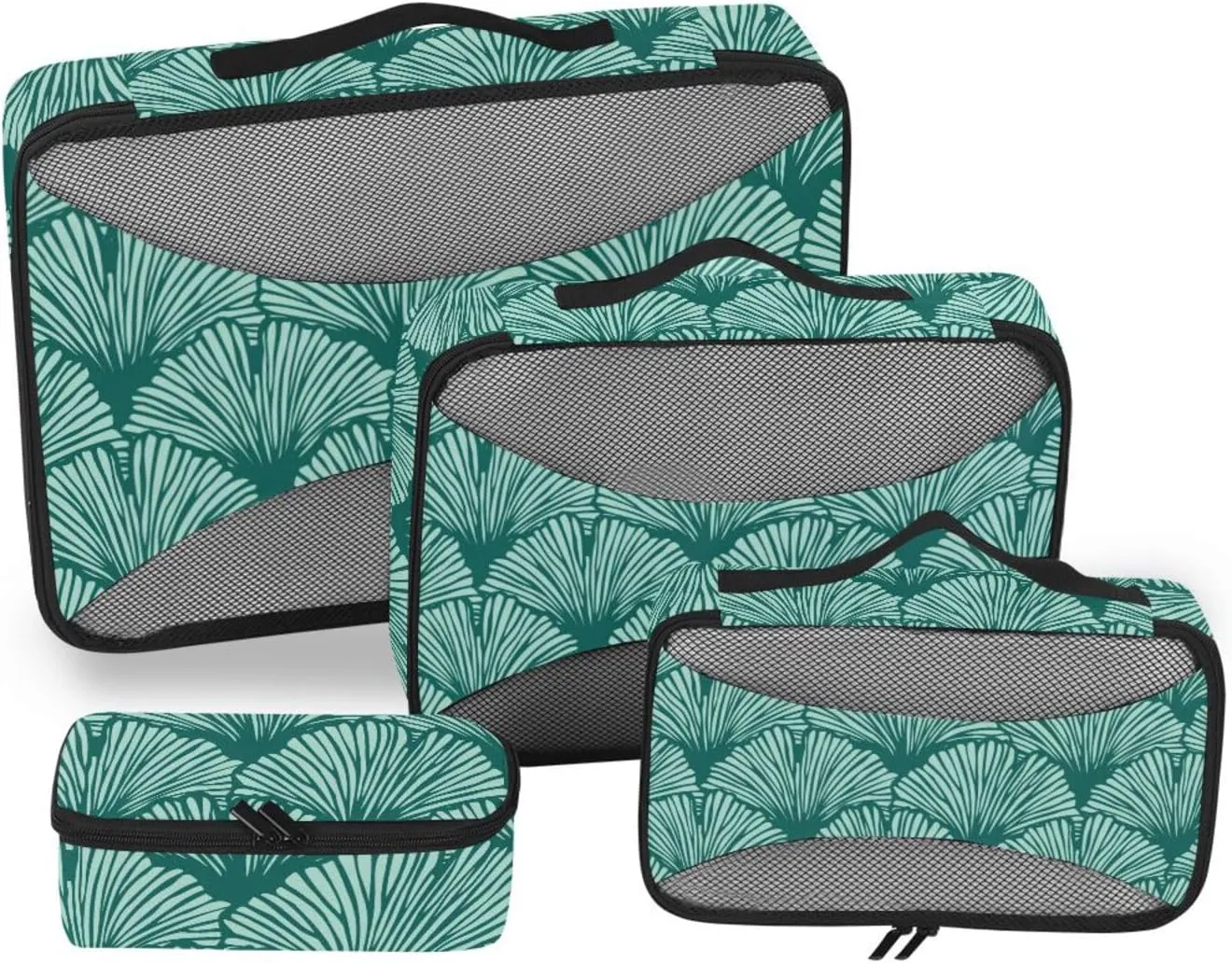Travel Cubes for Packing Set of 4 Luggage Organizer Packing Cubes for Luggage Oacking Cubes Retro Ginkgo