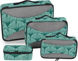 Travel Cubes for Packing Set of 4 Luggage Organizer Packing Cubes for Luggage Oacking Cubes Retro Ginkgo