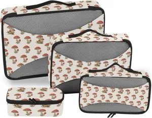 Travel Cubes for Packing Set of 4 Luggage Organizer Traveling Packing Cubes Packing Cube Amanita Mushroom