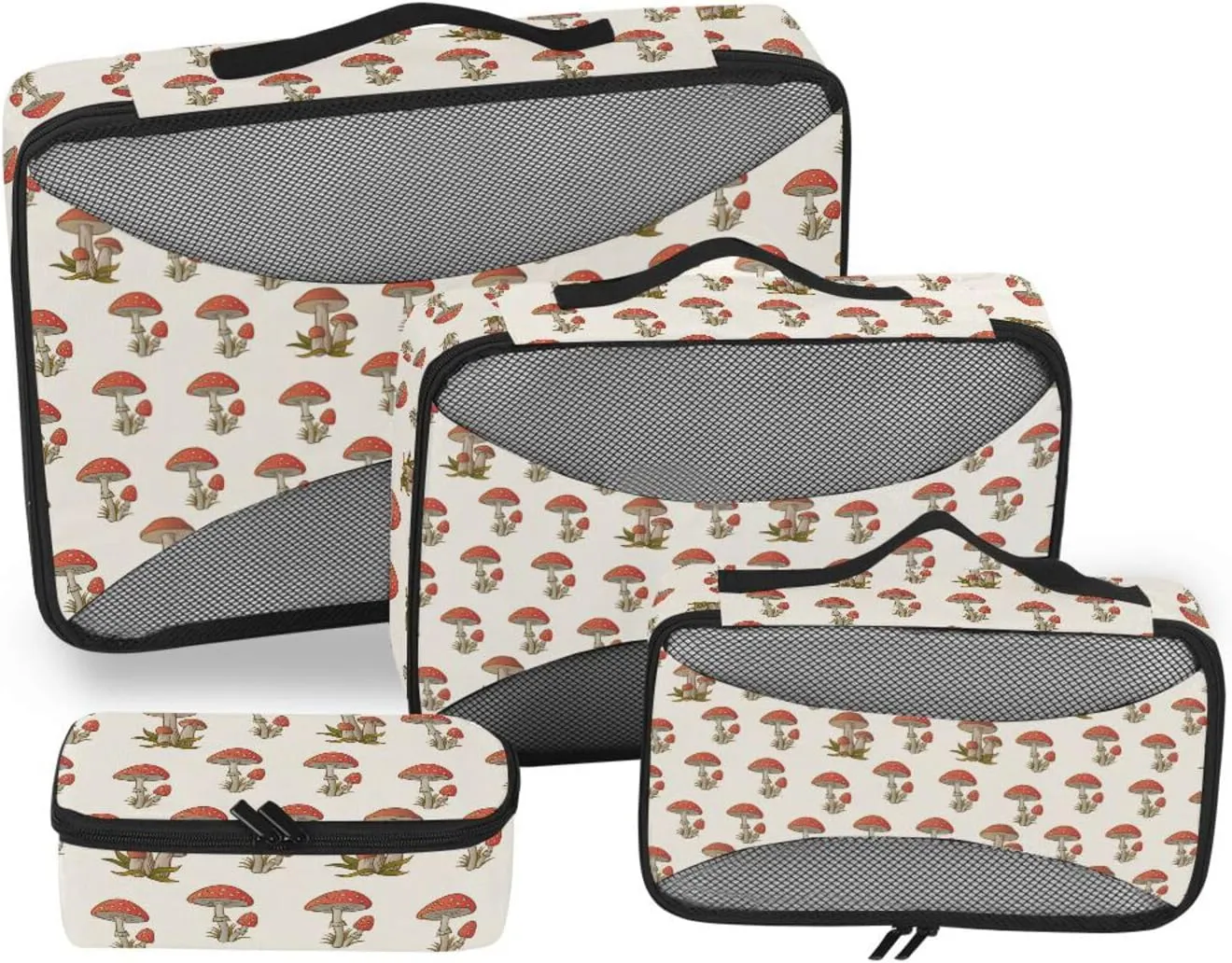 Travel Cubes for Packing Set of 4 Luggage Organizer Traveling Packing Cubes Packing Cube Amanita Mushroom