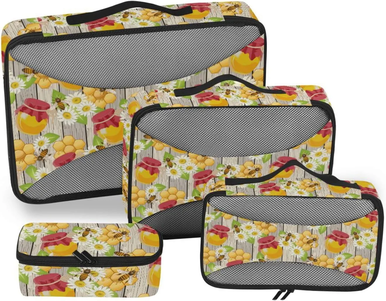 Travel Packing Organizers Set of 4 Luggage Cubes Travel Cubes for Luggage Packing Cunes Chamomile Wooden