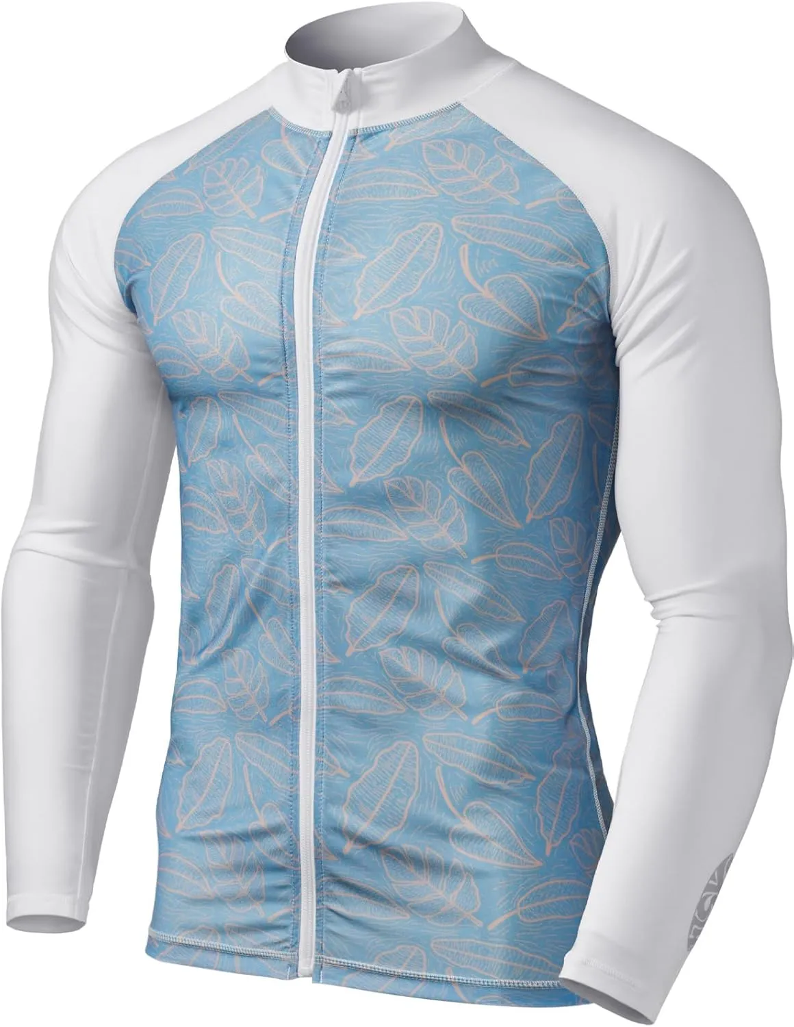 TSLA Men's Long Sleeve Zip Rash Guard, UPF50  UV/Sun Protection Quick Dry Swim Shirts