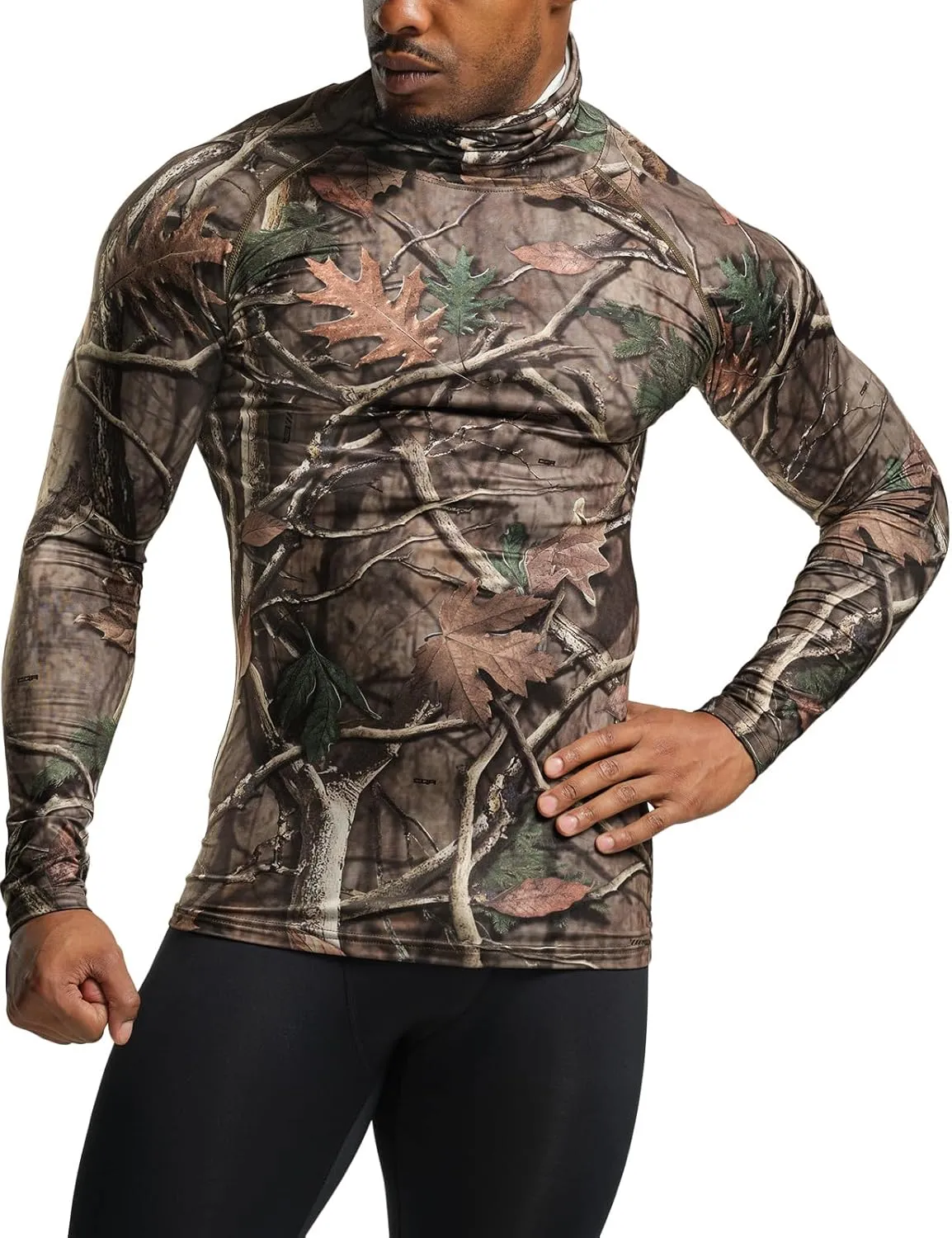 TSLA Men's Thermal Long Sleeve Compression Shirts, Mock/Turtleneck Winter Sports Running Base Layer Top