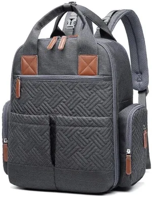 Ultimate Diaper Bag Backpack for Moms Gray no Pad