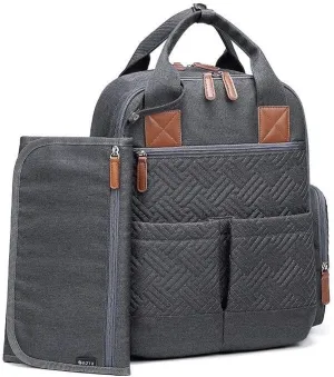 Ultimate Diaper Bag Backpack for Moms Gray with Pad