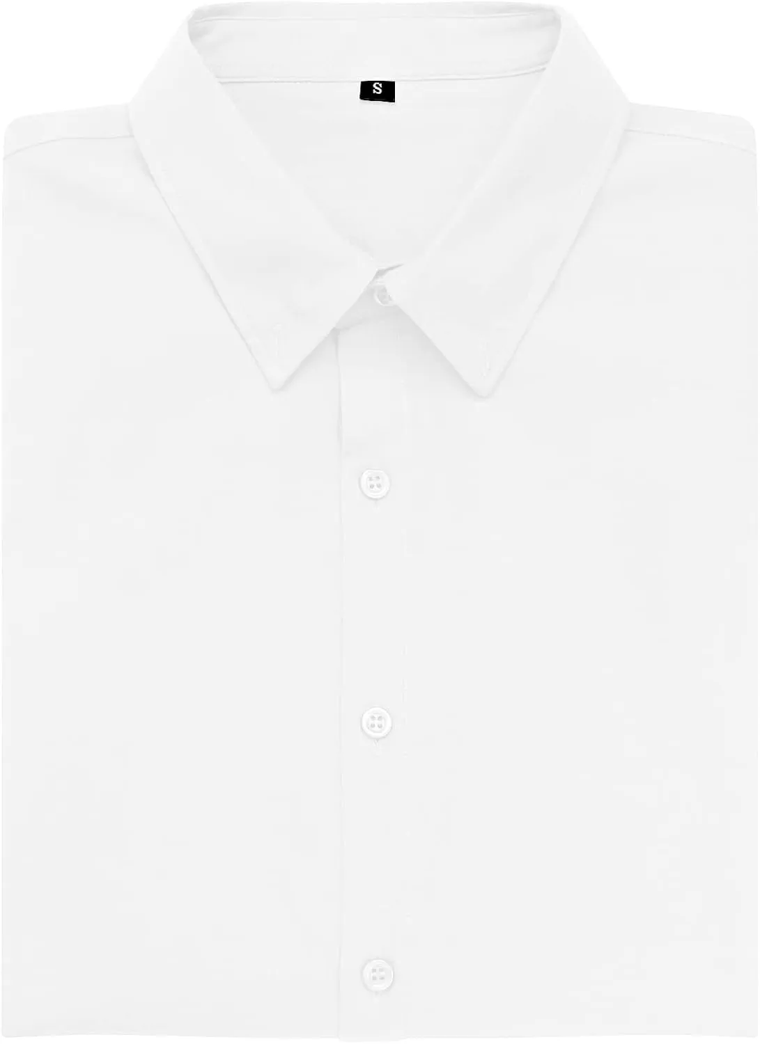 URRU Men's Muscle Dress Shirts Slim Fit Stretch Long&Short Sleeve Casual Button Down Shirt