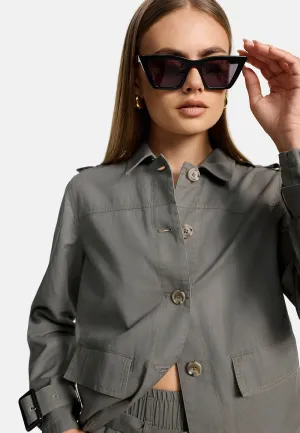 Utility Style Jacket - OLIVE