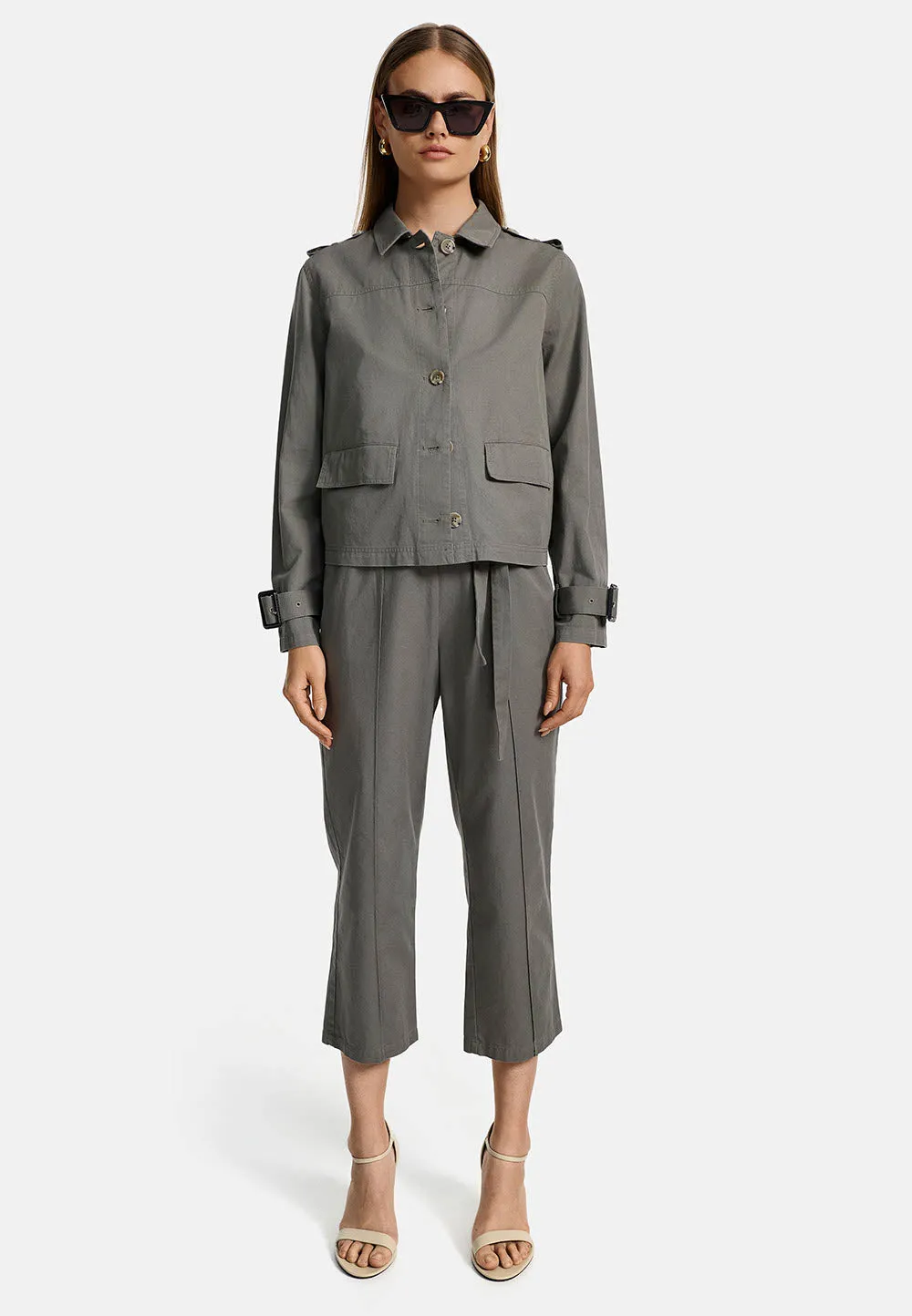 Utility Style Jacket - OLIVE