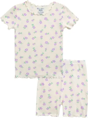 Vaenait Toddler Girls Boys Kids Girls Boys Animal Flower Patern Sleepwear Pajamas Summer Viscose Pjs