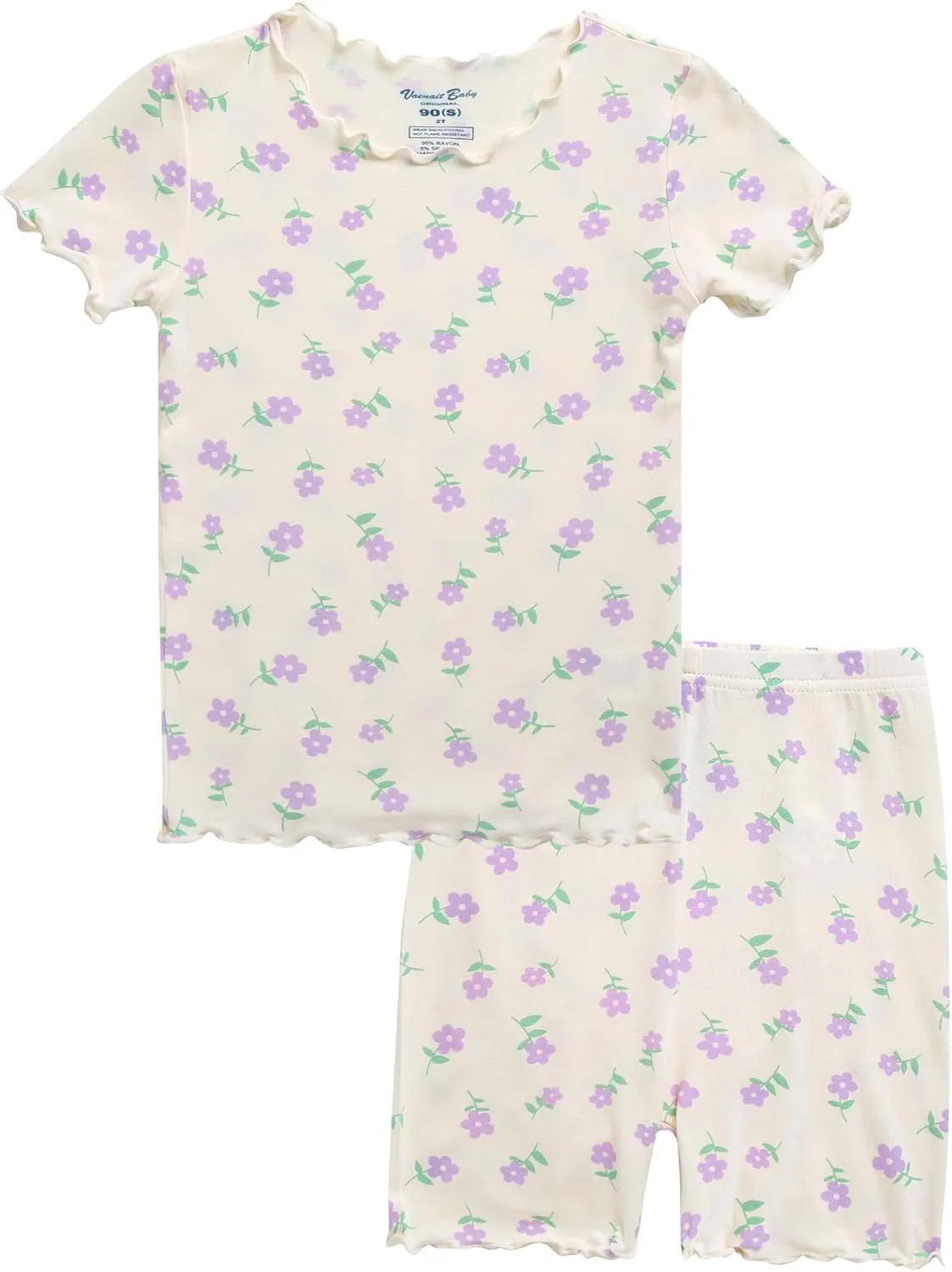 Vaenait Toddler Girls Boys Kids Girls Boys Animal Flower Patern Sleepwear Pajamas Summer Viscose Pjs