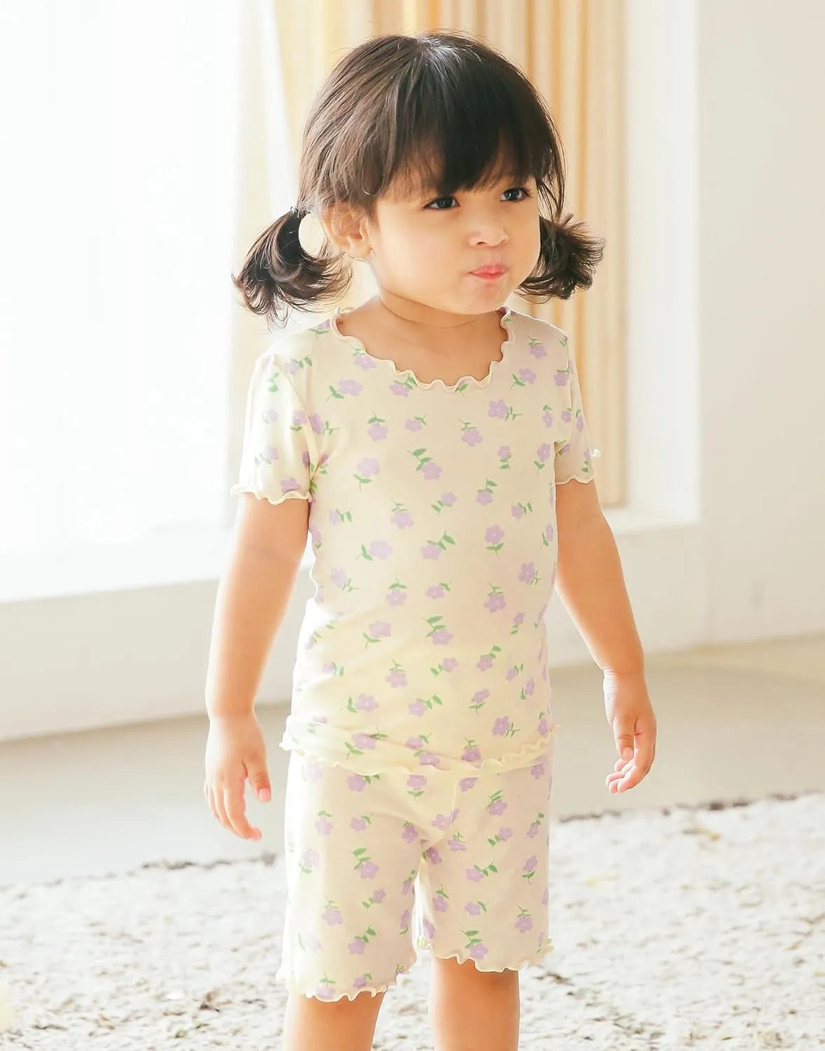 Vaenait Toddler Girls Boys Kids Girls Boys Animal Flower Patern Sleepwear Pajamas Summer Viscose Pjs