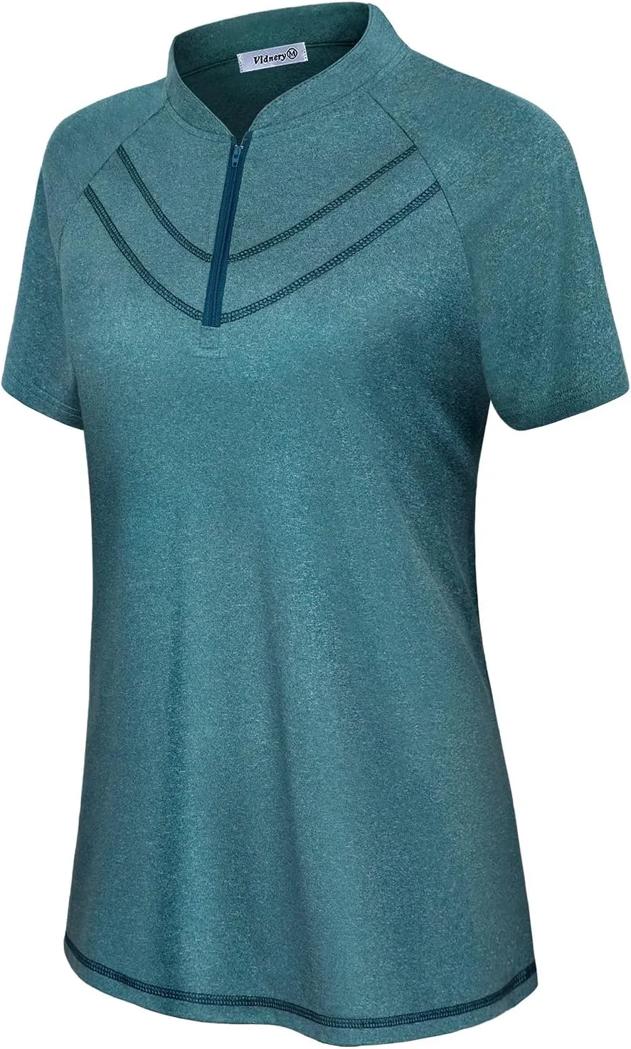Vindery Women Quick-Dry Line Decor Front Yoga Workout Shirts Athletic Gym Loose Fit Tops