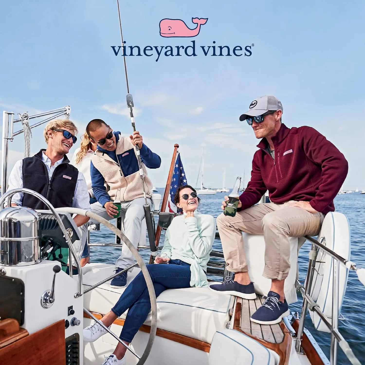 vineyard vines Men's St. Jean Short Sleeve Stripe Sankaty Polo