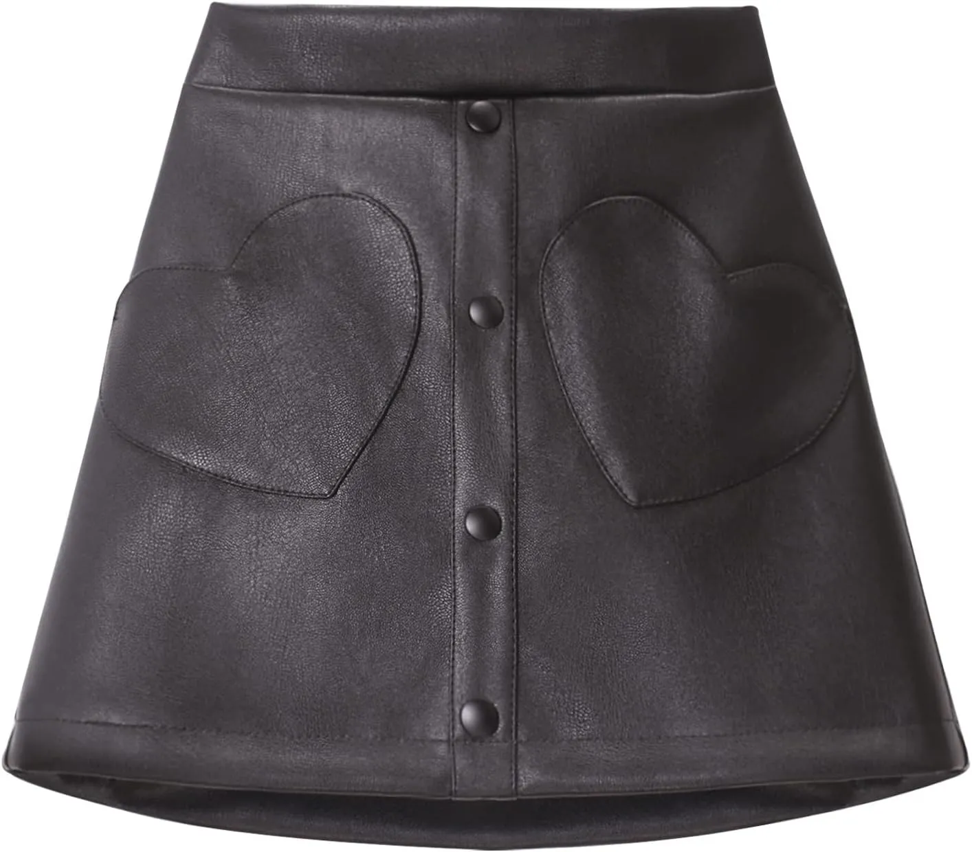 WELAKEN Faux Leather Skirt for Girls Toddler & Kids II Girl's A Line Skirt with Two Front Pockets