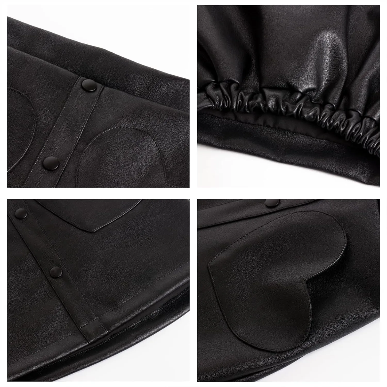 WELAKEN Faux Leather Skirt for Girls Toddler & Kids II Girl's A Line Skirt with Two Front Pockets