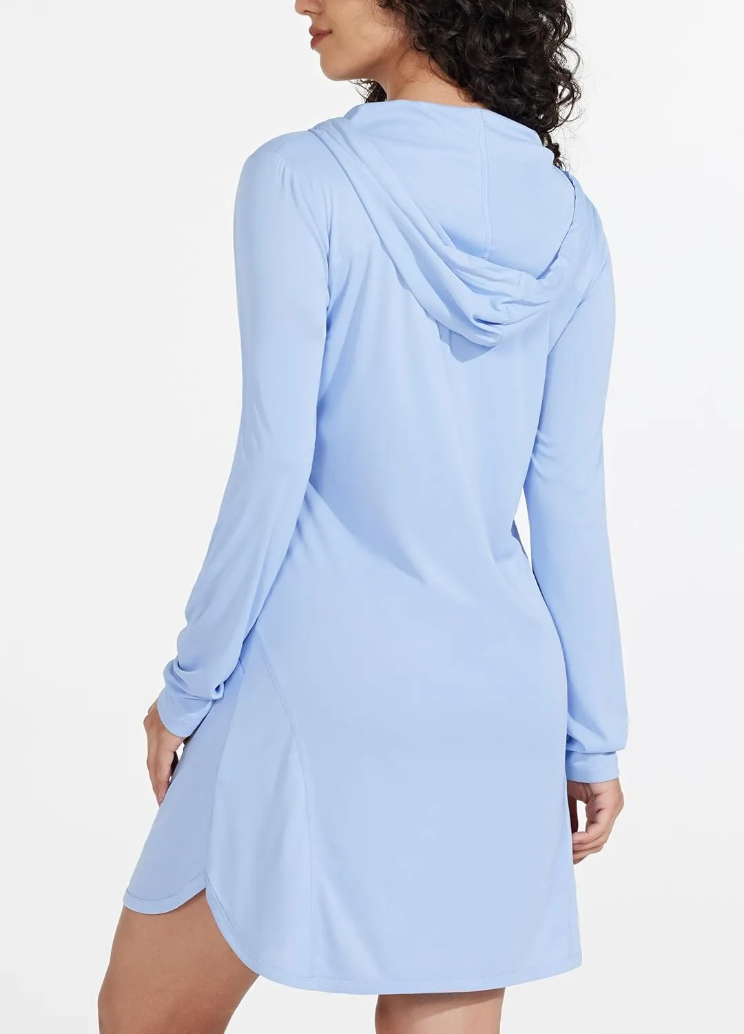 Willit Women's UPF 50  Swim Cover-Up Dress Hooded Beach Sun Long Sleeve Swimwear Quick Dry SPF Swim Shirts