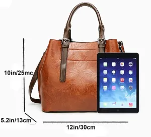 Women Handbags Vintage Satchel Bags Oil Wax Leather Purse Top Handle Handbag Medium Tote Bag Shoulder Crossbody Bag