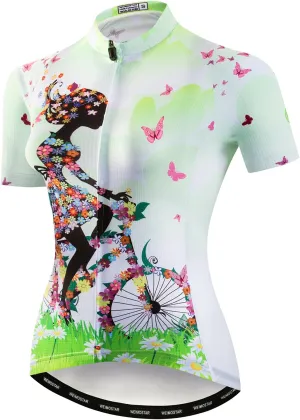 Women's Cycling Jersey Bike Shirts Short Sleeve Ladies Bicycle Clothing MTB Cycle Jacket