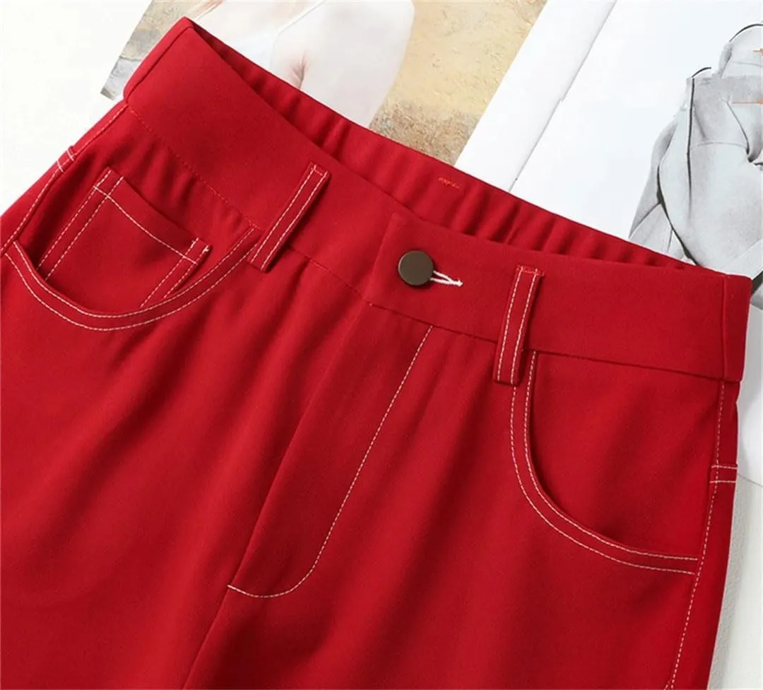 Women's High Waist Wide Leg Pants Straight Loose Trousers