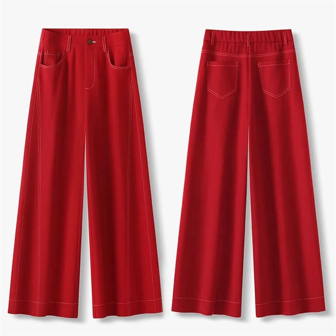 Women's High Waist Wide Leg Pants Straight Loose Trousers