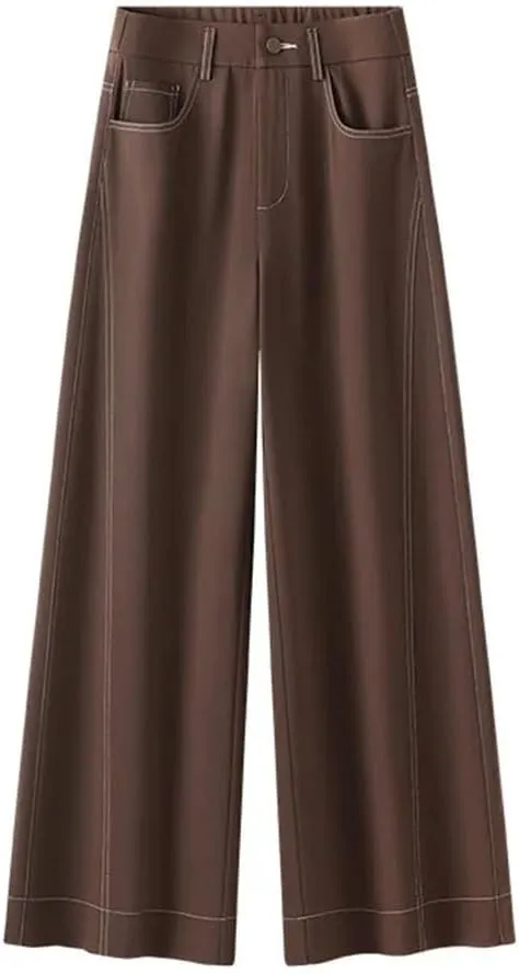 Women's High Waist Wide Leg Pants Straight Loose Trousers