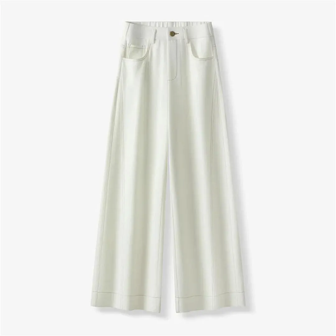Women's High Waist Wide Leg Pants Straight Loose Trousers