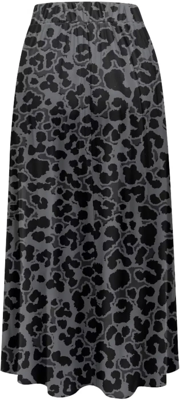 Women's High Waiste Skirt Long Maxi Swing Skirt Vacation Novelty Semi Formal Fit Skirt with Double Pockets