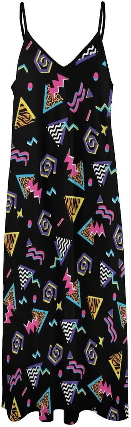 Womens Maxi Dress, Women Dress, Womens Sundress Casual Spaghetti Strap V Neck Sleeveless Dress